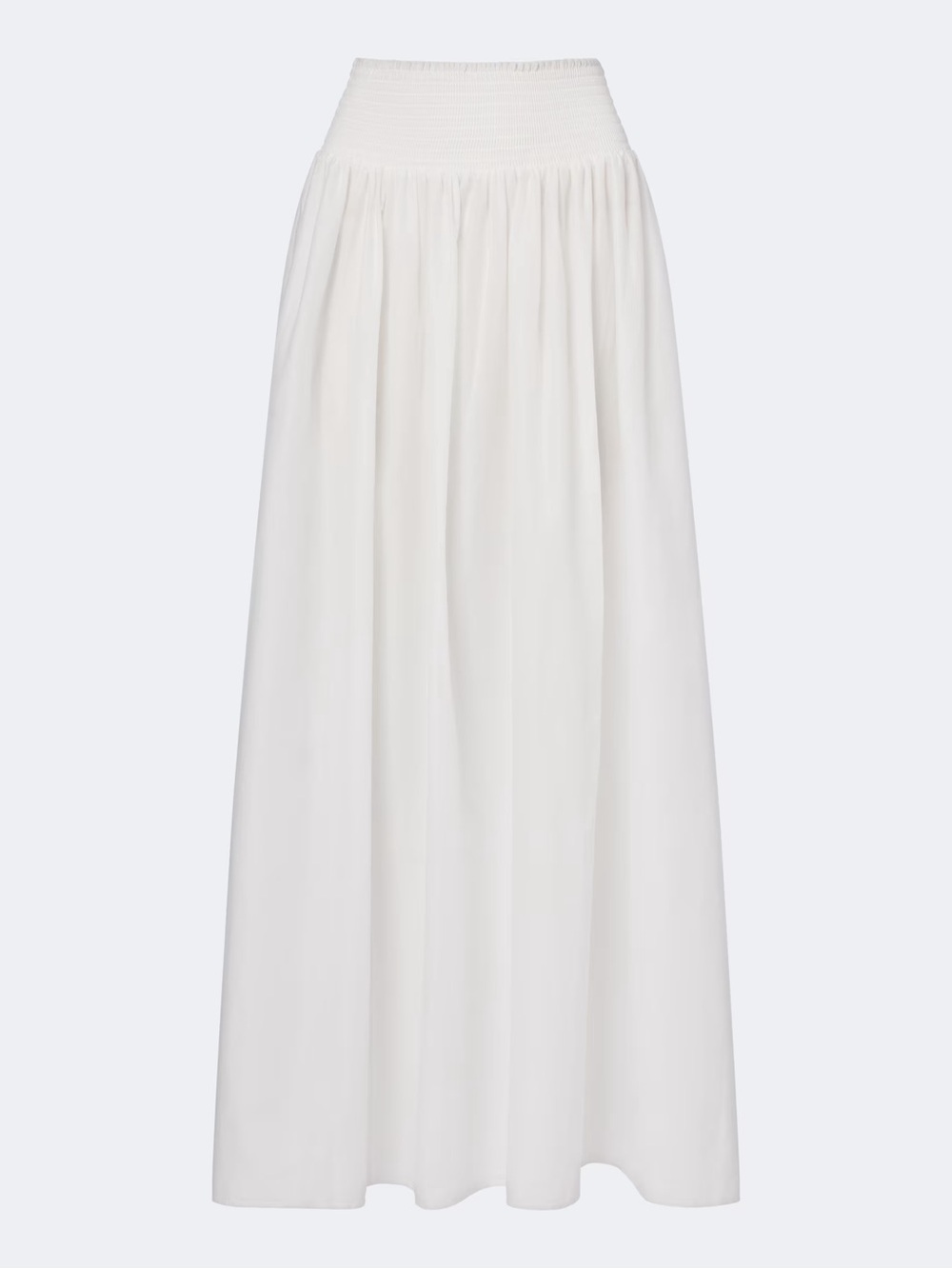 Montce White Maxi Skirt with Smocked Waist